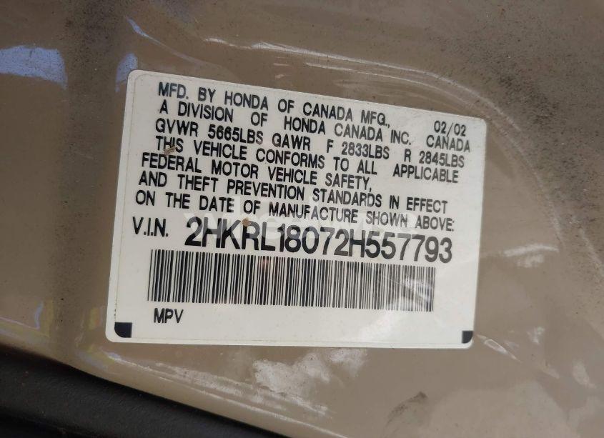 Photo 9 of 2002 Honda Odyssey EX-L (VIN 2HKRL18072H557793)