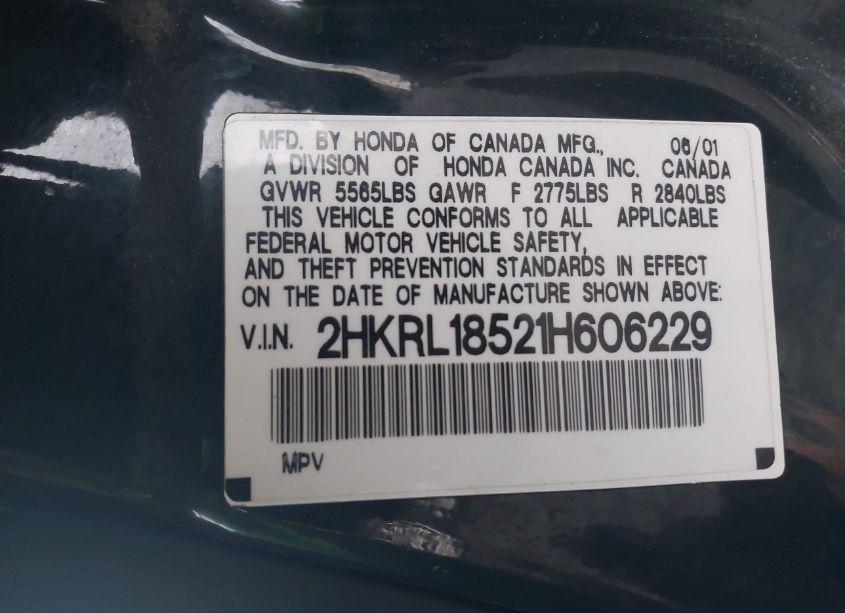 Photo 9 of 2001 Honda Odyssey LX (VIN 2HKRL18521H606229)