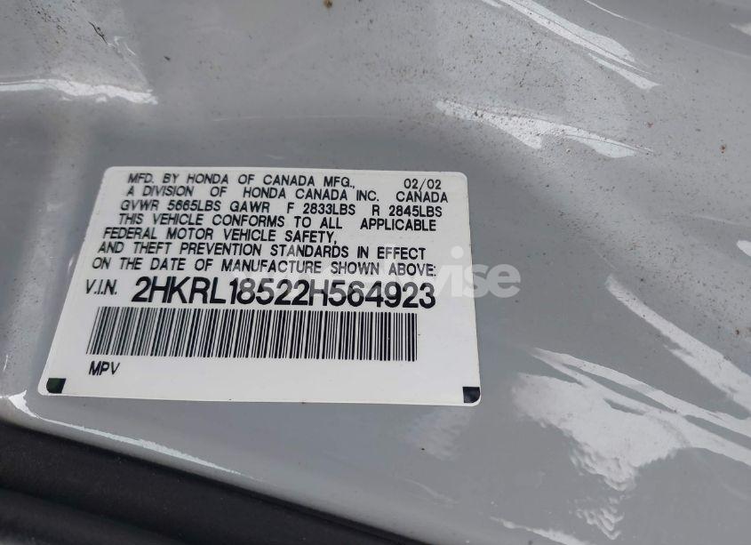 Photo 9 of 2002 Honda Odyssey LX (VIN 2HKRL18522H564923)