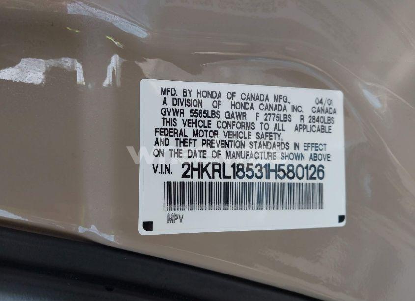 Photo 9 of 2001 Honda Odyssey LX (VIN 2HKRL18531H580126)