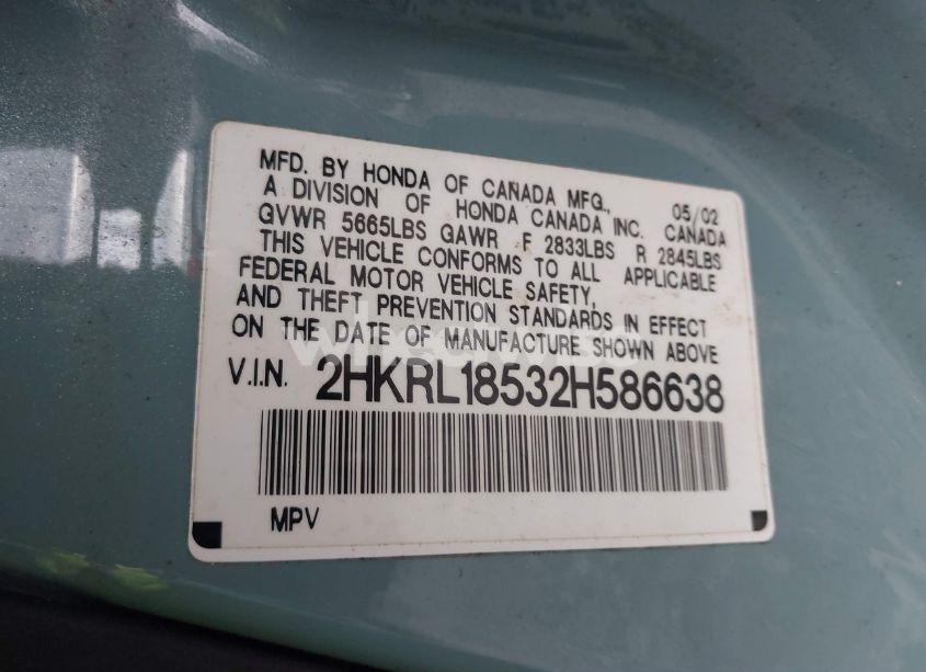 Photo 9 of 2002 Honda Odyssey LX (VIN 2HKRL18532H586638)