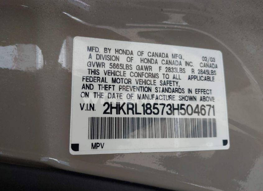 Photo 9 of 2003 Honda Odyssey LX (VIN 2HKRL18573H504671)