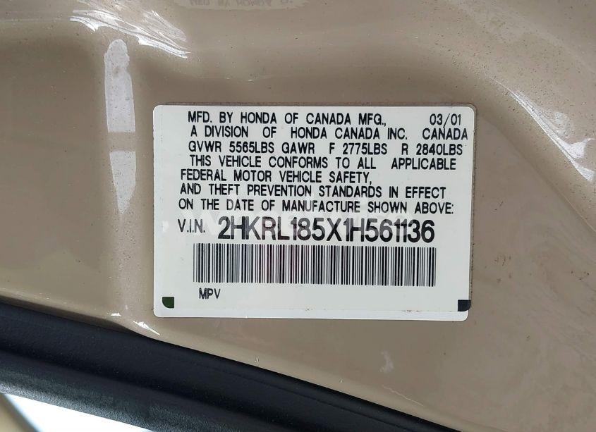 Photo 9 of 2001 Honda Odyssey LX (VIN 2HKRL185X1H561136)