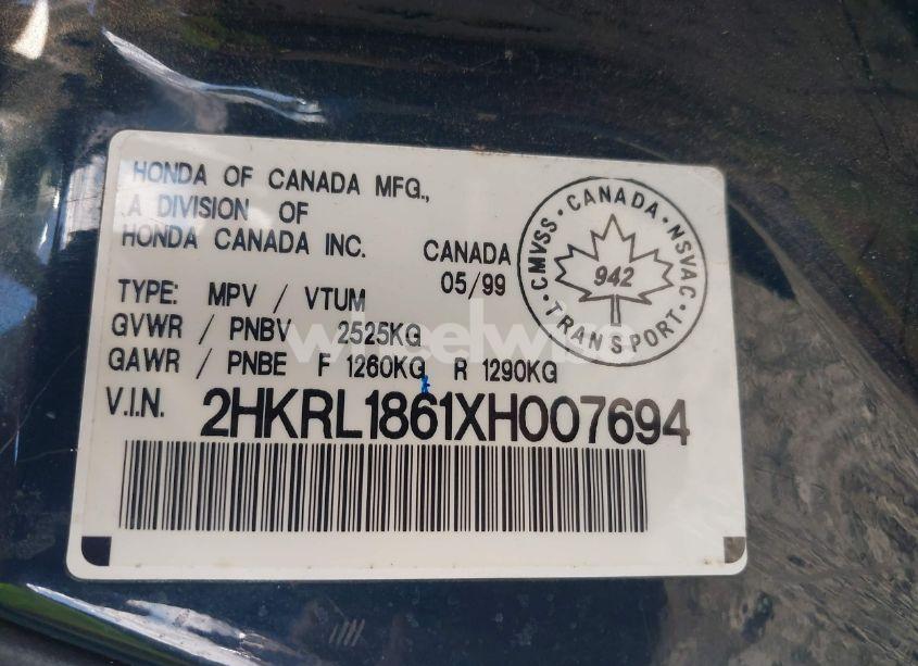 Photo 9 of 1999 Honda Odyssey EX (VIN 2HKRL1861XH007694)