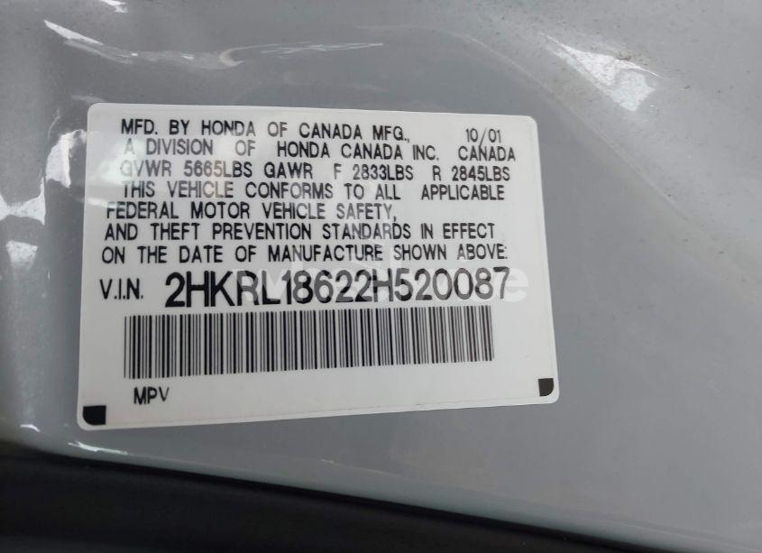Photo 9 of 2002 Honda Odyssey EX (VIN 2HKRL18622H520087)