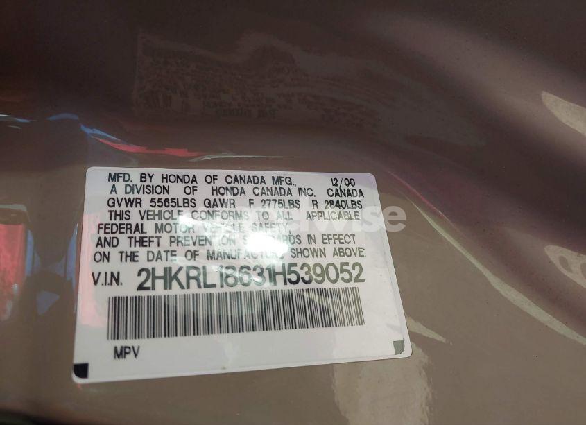 Photo 9 of 2001 Honda Odyssey EX (VIN 2HKRL18631H539052)