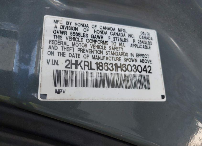 Photo 9 of 2001 Honda Odyssey EX (VIN 2HKRL18631H603042)