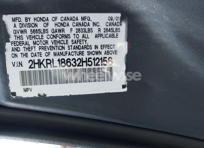 Photo 9 of 2002 Honda Odyssey EX (VIN 2HKRL18632H512158)