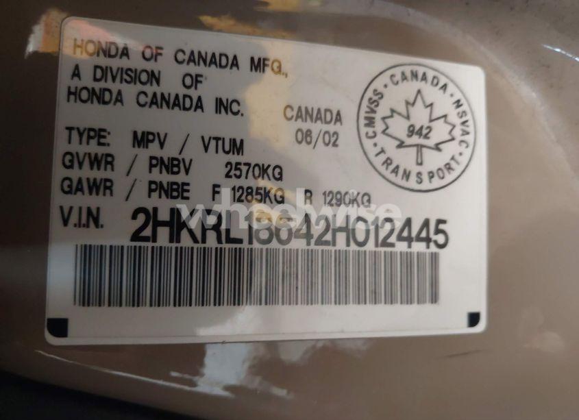 Photo 9 of 2002 Honda Odyssey EX (VIN 2HKRL18642H012445)