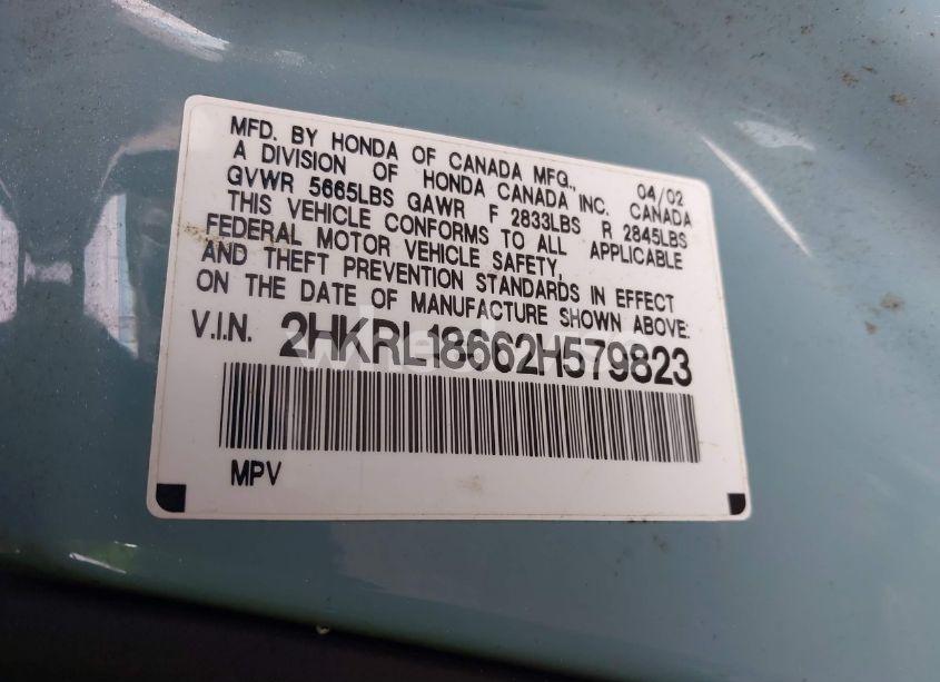 Photo 9 of 2002 Honda Odyssey EX (VIN 2HKRL18662H579823)