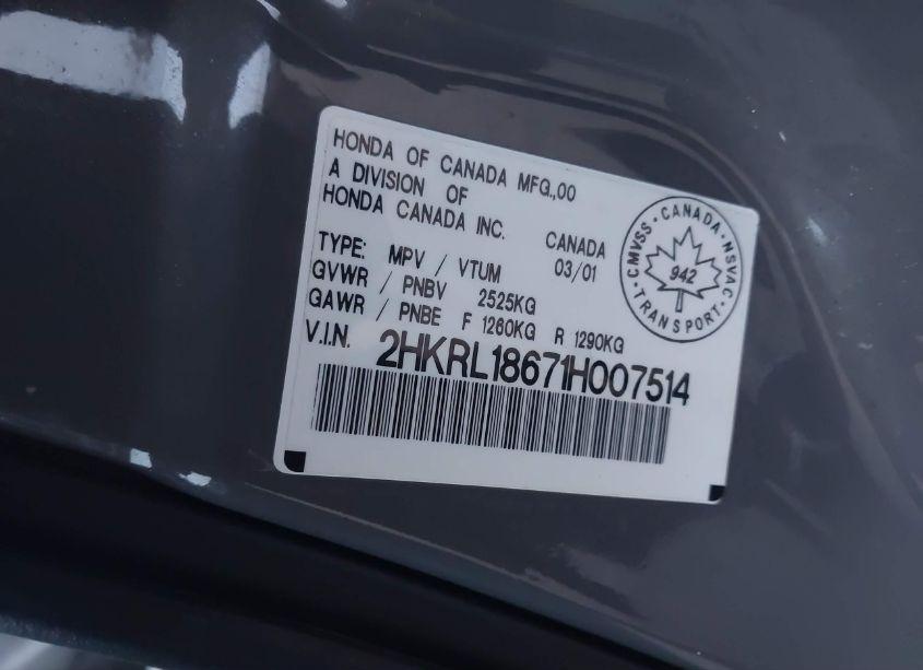 Photo 9 of 2001 Honda Odyssey EX (VIN 2HKRL18671H007514)