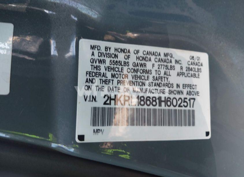 Photo 9 of 2001 Honda Odyssey EX (VIN 2HKRL18681H602517)