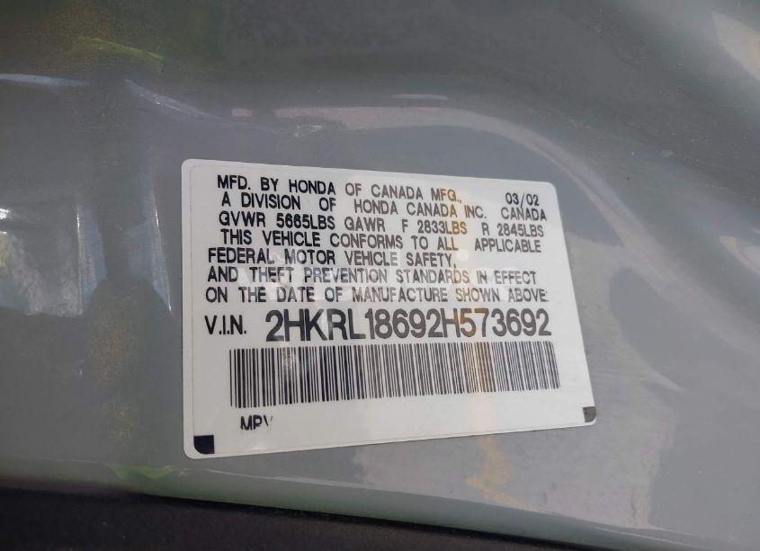 Photo 9 of 2002 Honda Odyssey EX (VIN 2HKRL18692H573692)