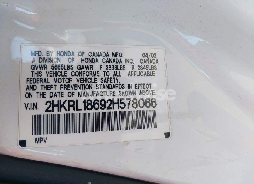 Photo 9 of 2002 Honda Odyssey EX (VIN 2HKRL18692H578066)
