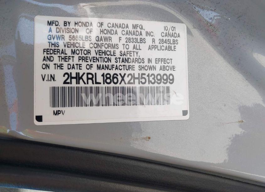 Photo 9 of 2002 Honda Odyssey EX (VIN 2HKRL186X2H513999)