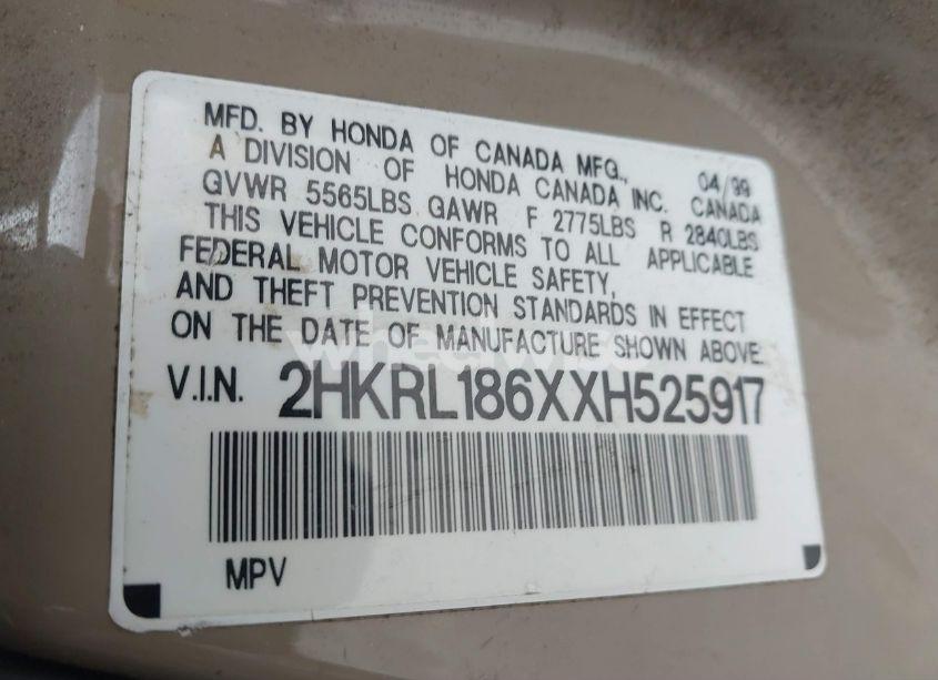 Photo 9 of 1999 Honda Odyssey EX (VIN 2HKRL186XXH525917)