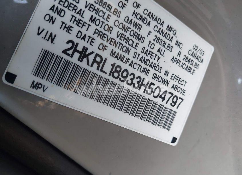 Photo 9 of 2003 Honda Odyssey EX-L (VIN 2HKRL18933H504797)