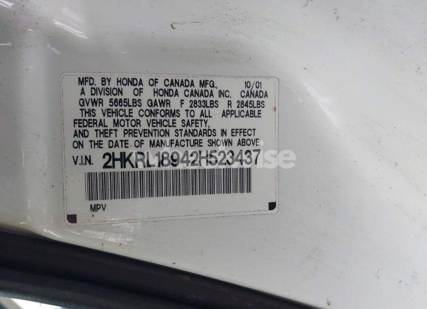 Photo 9 of 2002 Honda Odyssey EX-L (VIN 2HKRL18942H523437)