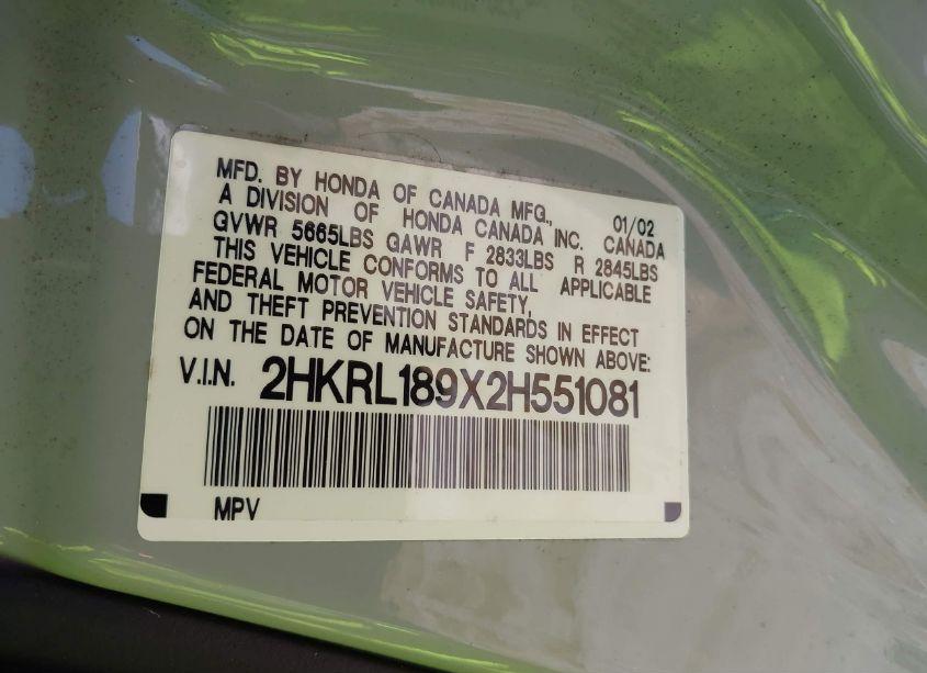 Photo 9 of 2002 Honda Odyssey EX-L (VIN 2HKRL189X2H551081)
