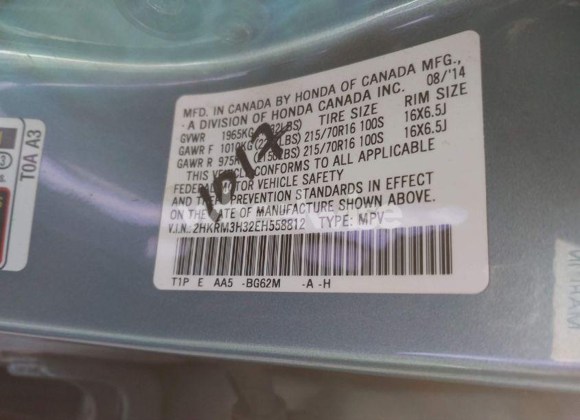 Photo 9 of 2014 Honda Cr-v LX (VIN 2HKRM3H32EH558812)