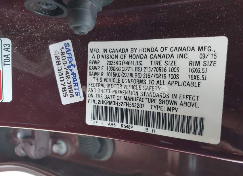 Photo 9 of 2015 Honda Cr-v LX (VIN 2HKRM3H32FH553207)