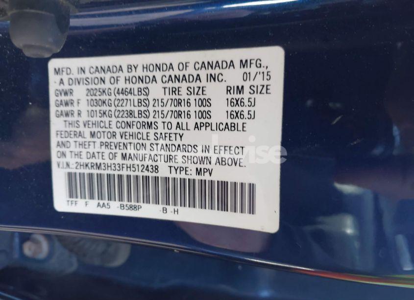 Photo 9 of 2015 Honda Cr-v LX (VIN 2HKRM3H33FH512438)