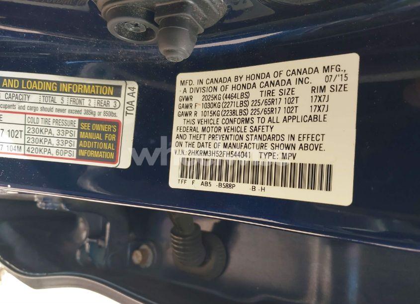 Photo 9 of 2015 Honda Cr-v EX (VIN 2HKRM3H52FH544041)