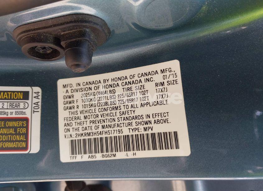 Photo 9 of 2015 Honda Cr-v EX (VIN 2HKRM3H54FH517195)