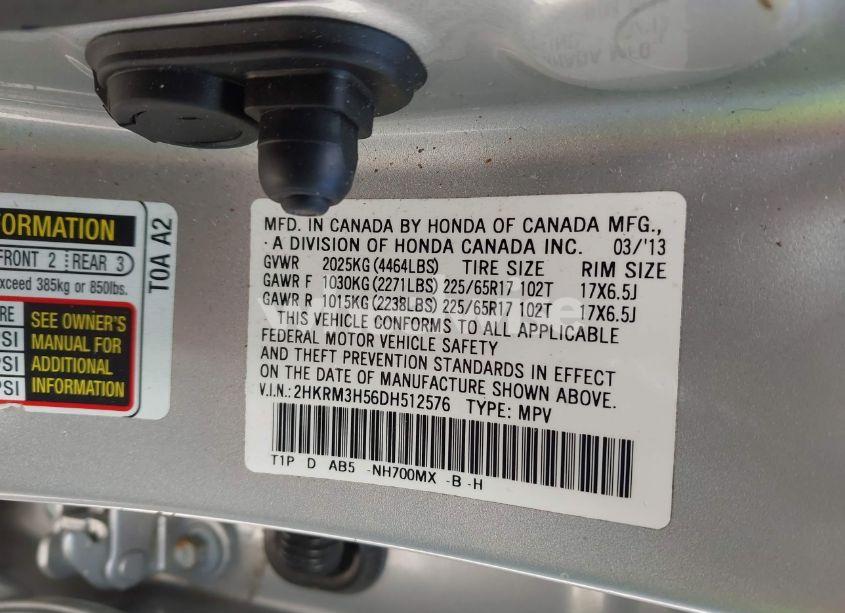 Photo 9 of 2013 Honda Cr-v EX (VIN 2HKRM3H56DH512576)