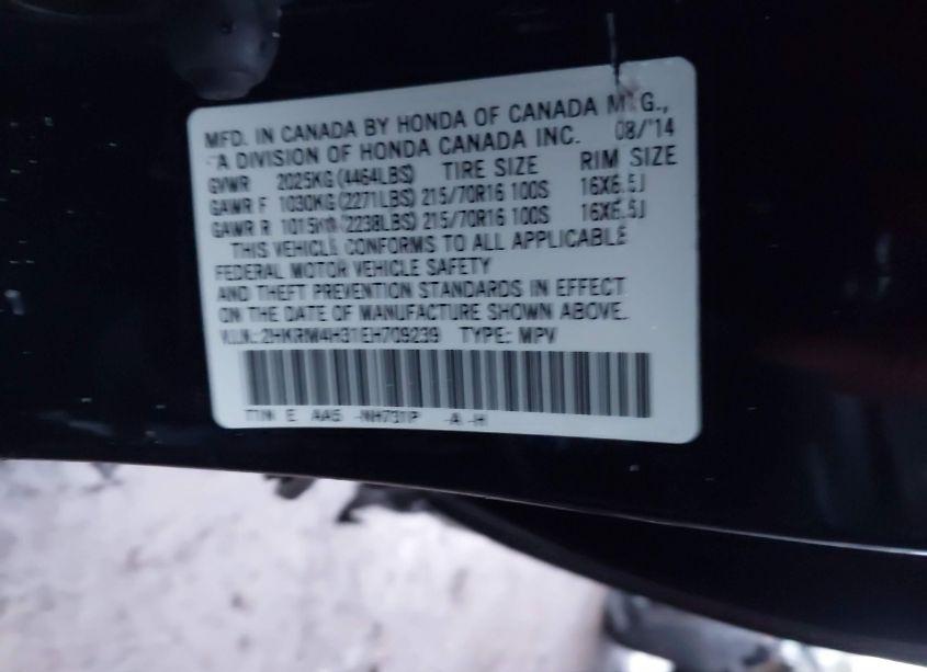 Photo 9 of 2014 Honda Cr-v LX (VIN 2HKRM4H31EH709239)