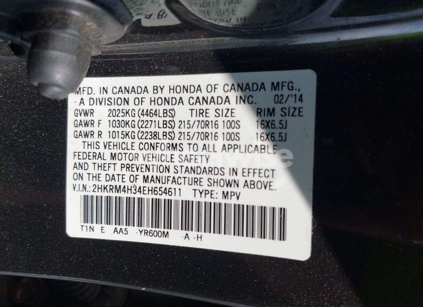 Photo 9 of 2014 Honda Cr-v LX (VIN 2HKRM4H34EH654611)