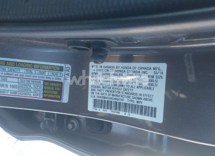 Photo 9 of 2014 Honda Cr-v LX (VIN 2HKRM4H34EH664197)