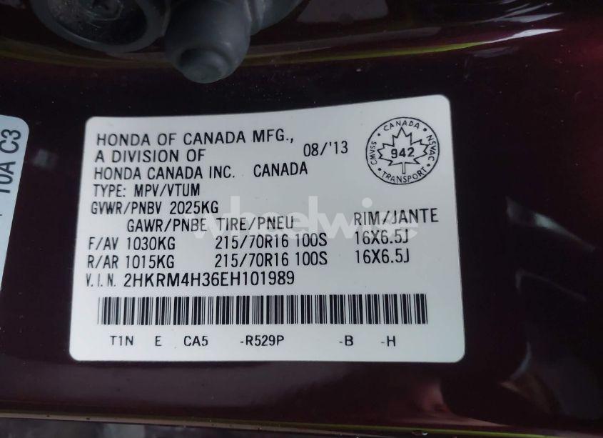 Photo 9 of 2014 Honda Cr-v LX (VIN 2HKRM4H36EH101989)