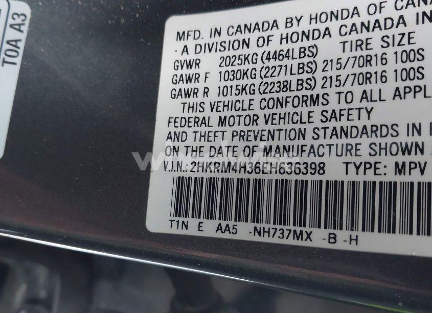 Photo 9 of 2014 Honda Cr-v LX (VIN 2HKRM4H36EH636398)