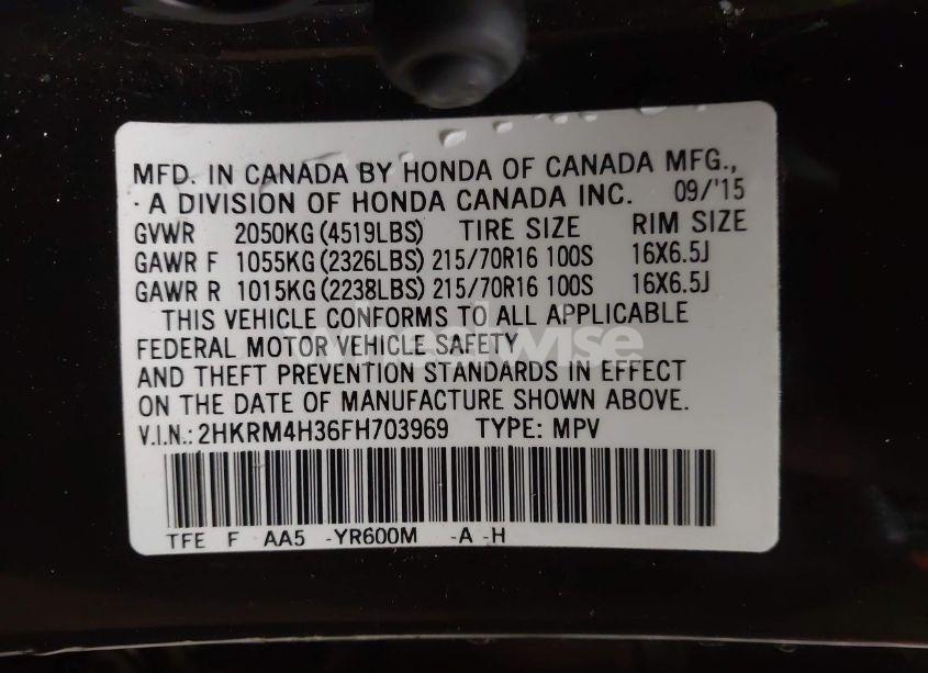 Photo 9 of 2015 Honda Cr-v LX (VIN 2HKRM4H36FH703969)