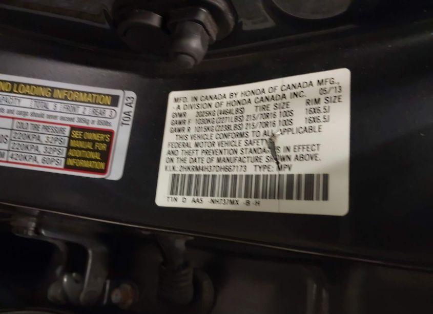 Photo 9 of 2013 Honda Cr-v LX (VIN 2HKRM4H37DH667173)