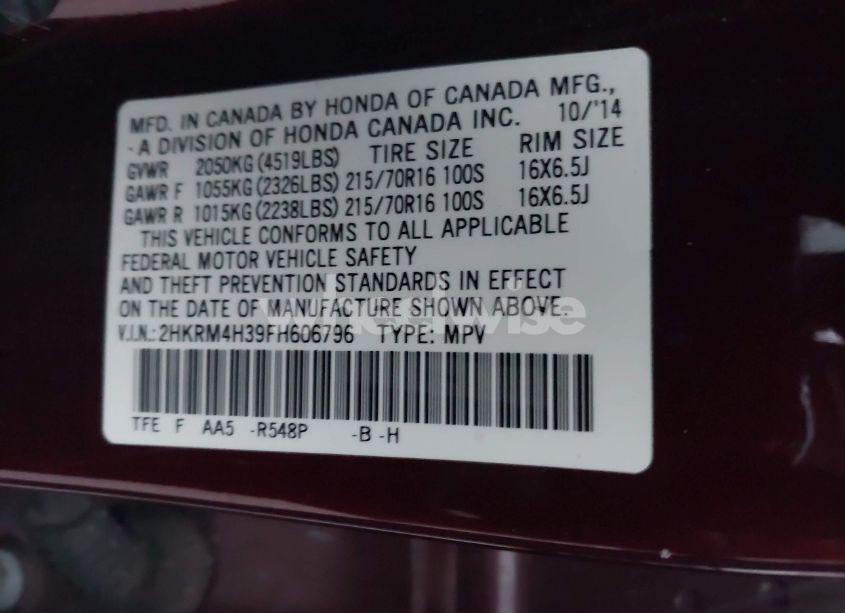 Photo 9 of 2015 Honda Cr-v LX (VIN 2HKRM4H39FH606796)