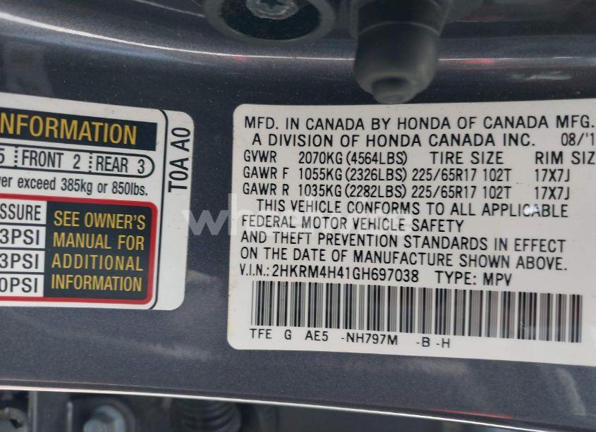 Photo 9 of 2016 Honda Cr-v SE (VIN 2HKRM4H41GH697038)