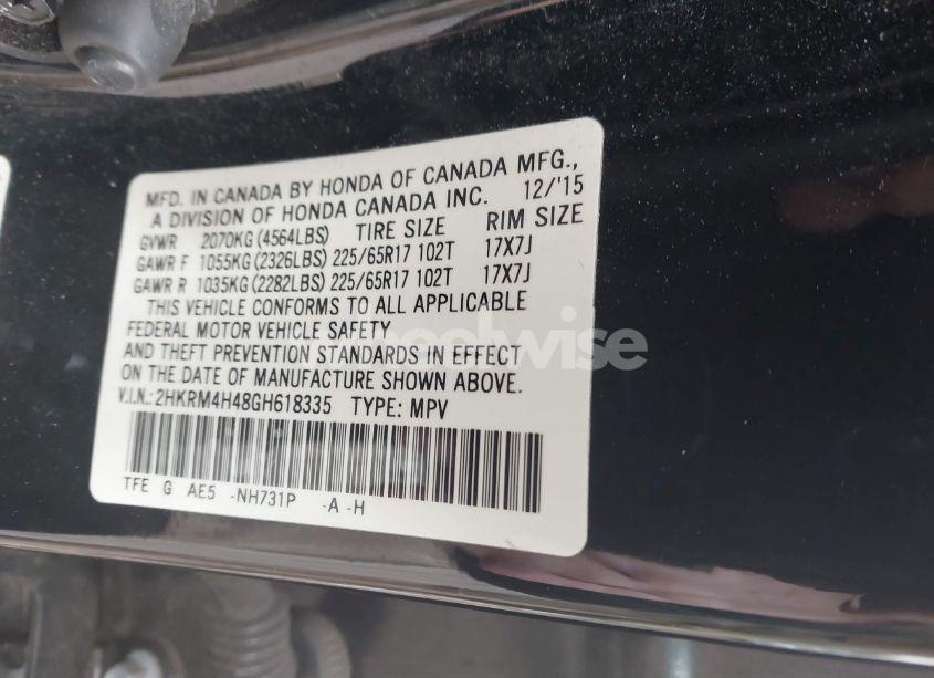 Photo 9 of 2016 Honda Cr-v SE (VIN 2HKRM4H48GH618335)