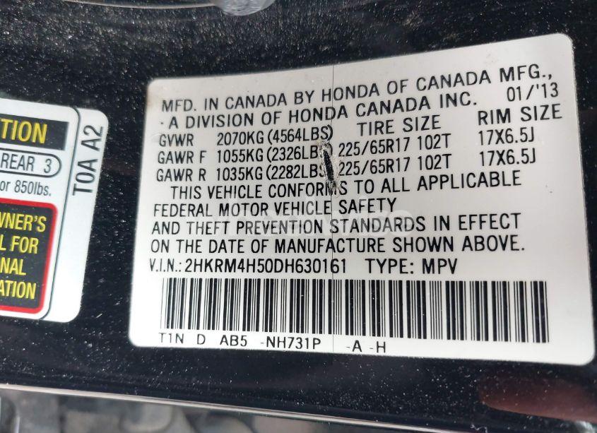 Photo 9 of 2013 Honda Cr-v EX (VIN 2HKRM4H50DH630161)