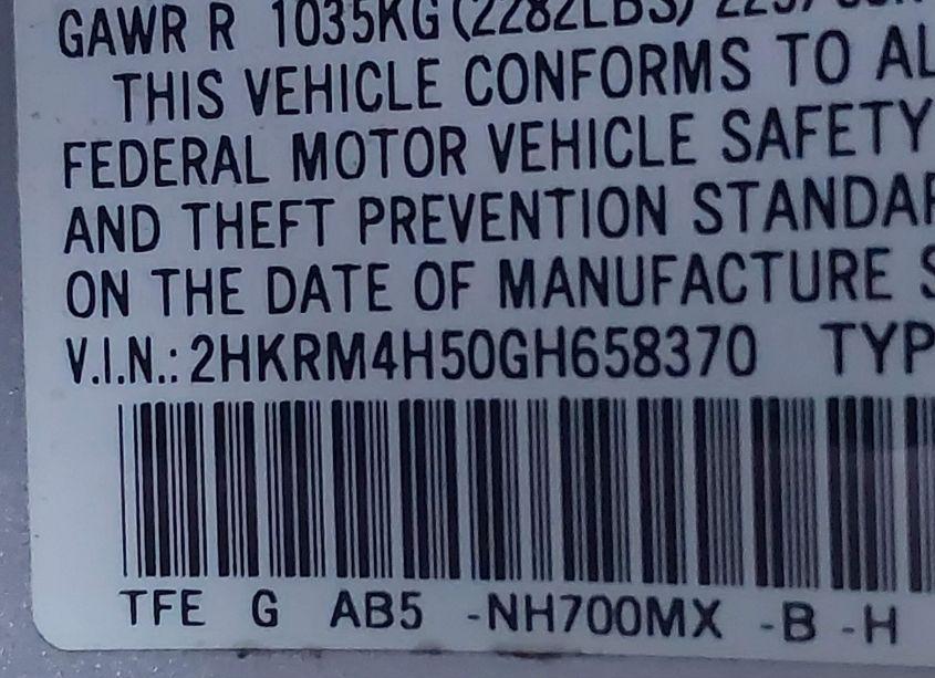 Photo 9 of 2016 Honda Cr-v EX (VIN 2HKRM4H50GH658370)