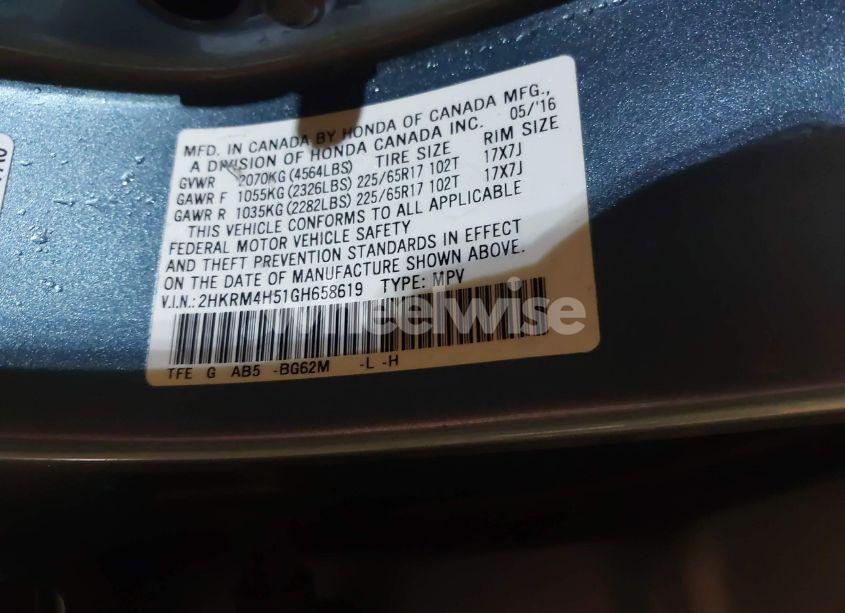 Photo 9 of 2016 Honda Cr-v EX (VIN 2HKRM4H51GH658619)