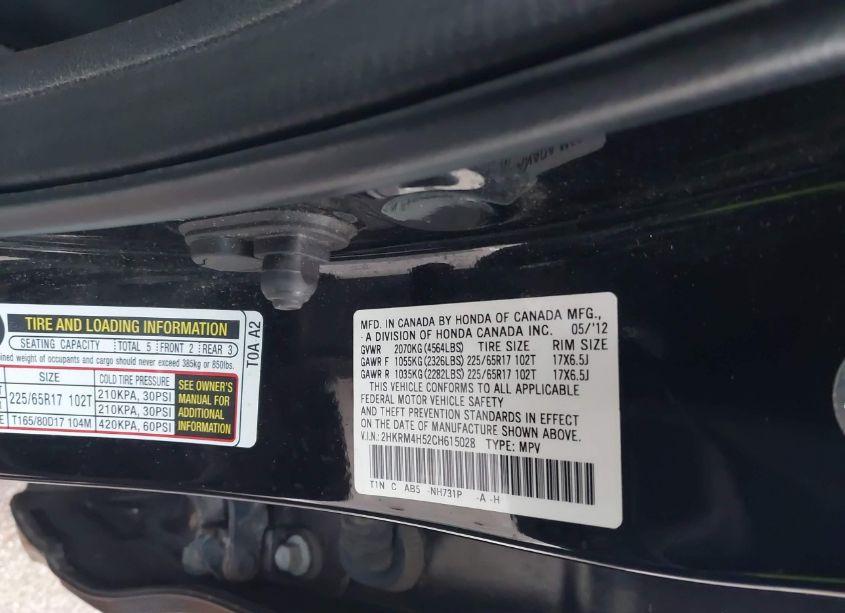 Photo 9 of 2012 Honda Cr-v EX (VIN 2HKRM4H52CH615028)