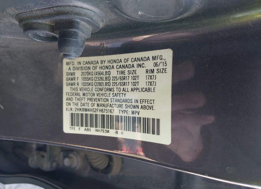 Photo 9 of 2015 Honda Cr-v EX (VIN 2HKRM4H52FH675167)