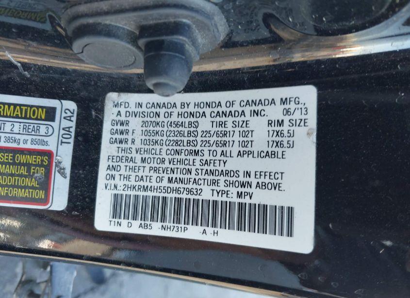 Photo 9 of 2013 Honda Cr-v EX (VIN 2HKRM4H55DH679632)