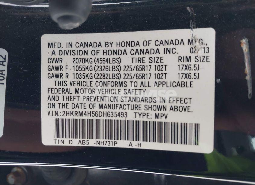 Photo 9 of 2013 Honda Cr-v EX (VIN 2HKRM4H56DH635493)