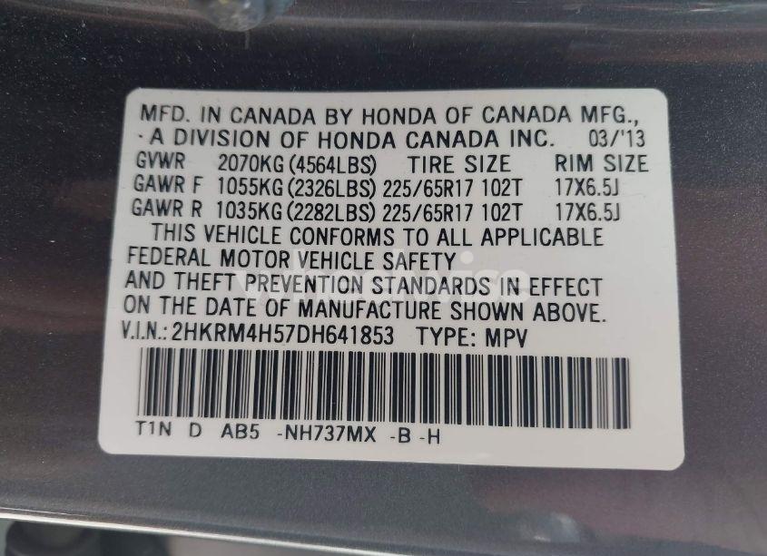 Photo 9 of 2013 Honda Cr-v EX (VIN 2HKRM4H57DH641853)