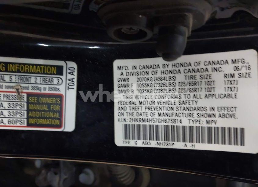 Photo 8 of 2016 Honda Cr-v EX (VIN 2HKRM4H57GH675814)