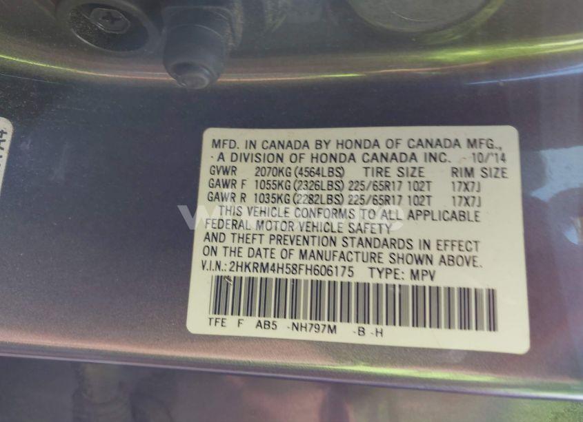 Photo 9 of 2015 Honda Cr-v EX (VIN 2HKRM4H58FH606175)