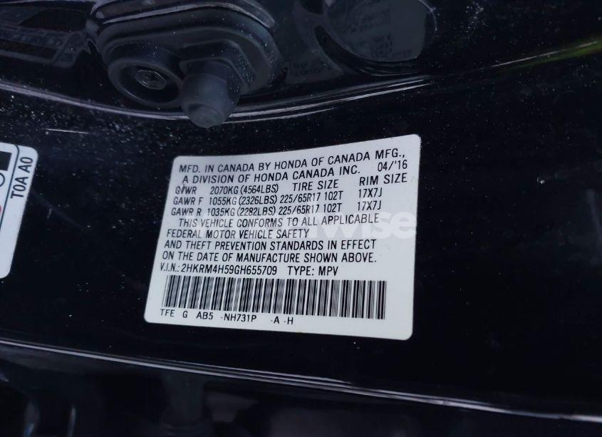 Photo 9 of 2016 Honda Cr-v EX (VIN 2HKRM4H59GH655709)